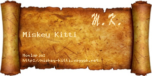 Miskey Kitti névjegykártya